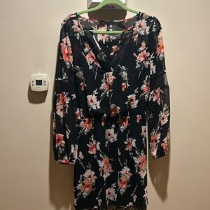 White House Black Market Floral Sheer Dress - Size 8